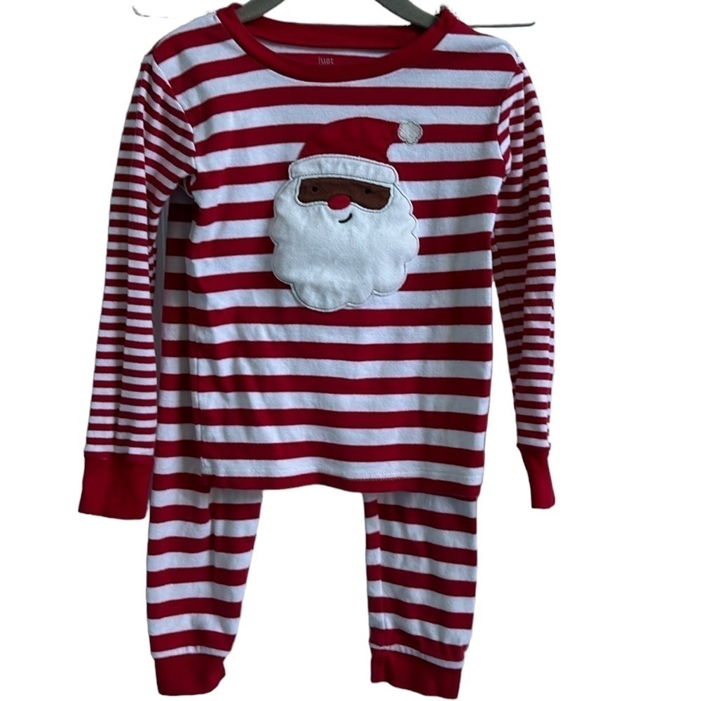 Carters Christmas Santa Snug Fit Striped Pajama Set Size 5T Unisex